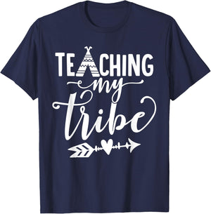 Teaching My Tribe Teacher School Gift Men Women T-Shirt - T-Shirt | Navy