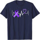 Heartbeat Products Opioid Ribbon Opioid Overdose Awareness T-Shirt - T-Shirt | Navy