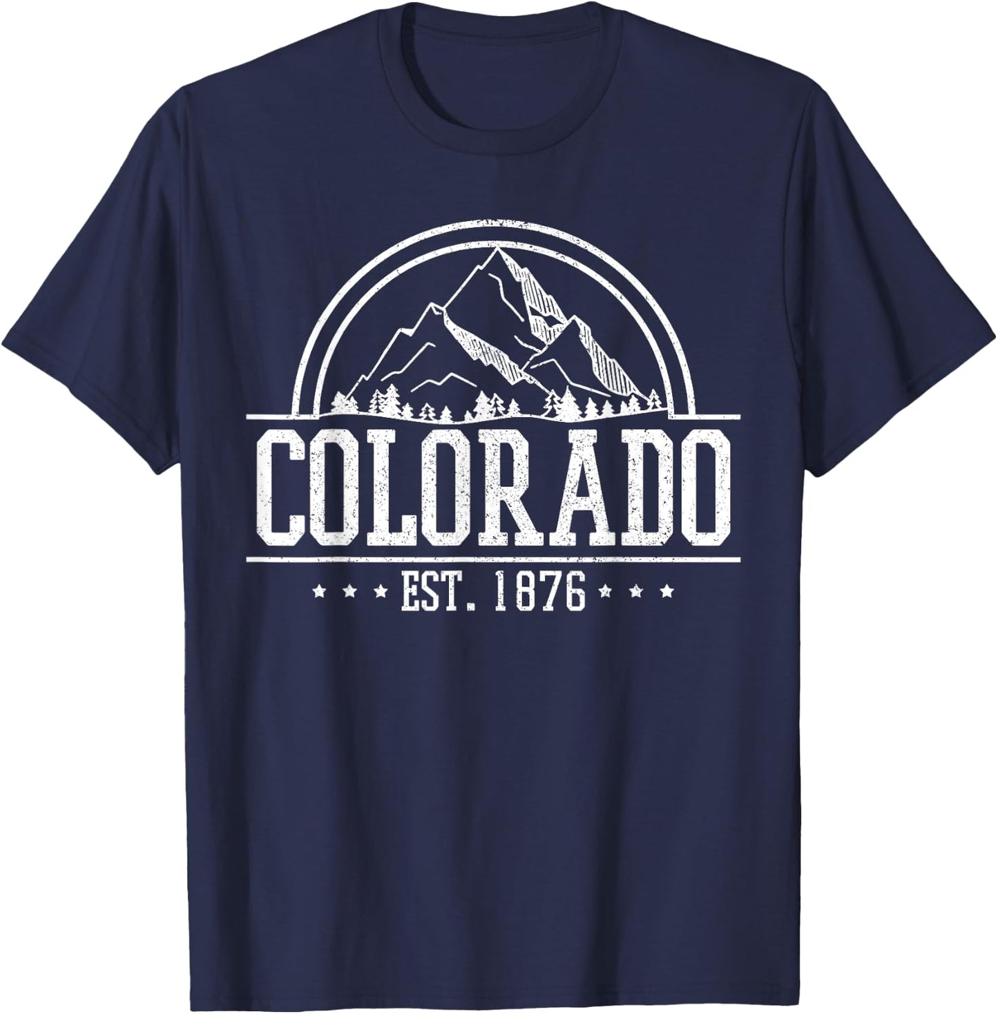 Colorado Rocky Mountains Est. 1876 Hiking Outdoor T-Shirt - T-Shirt | Navy