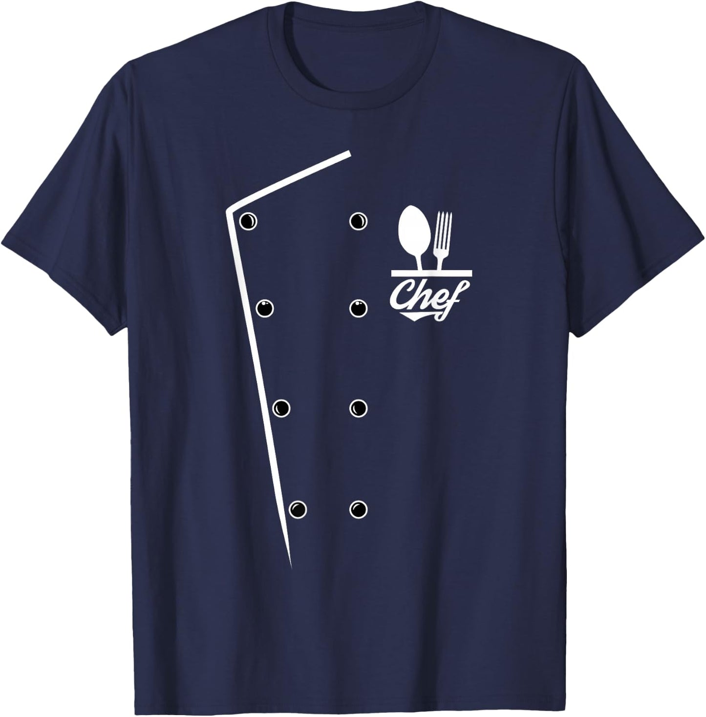 Chef Uniform Cooking Shirt Black Chef , Culinary , Classic Fit, Short Sleeve, -Adults, Small T-Shirt - T-Shirt | Navy