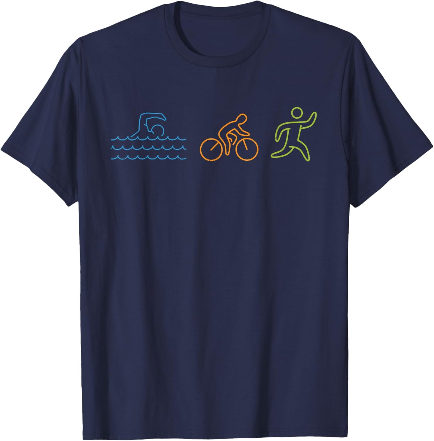 Triathlete Triathlon Swim Bike Run T-Shirt - T-Shirt | Navy