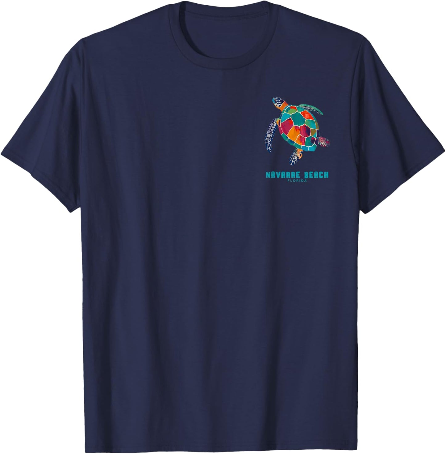 Navarre Beach Florida FL Vintage Retro Sea Turtle Souvenir T-Shirt - T-Shirt | Navy