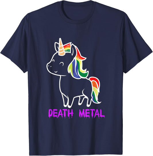 Death Metal Unicorn Music Festival Metalhead T-Shirt - T-Shirt | Navy