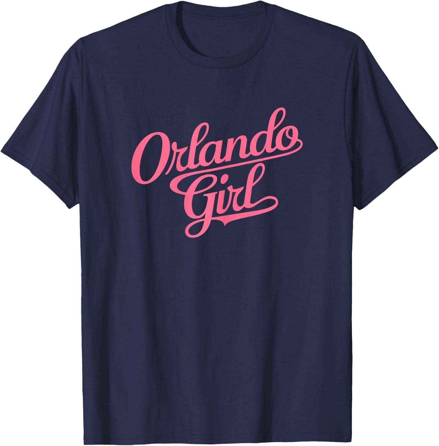 Orlando Girl Florida Retro Pink Miami Tampa Woman 407 Beach T-Shirt - T-Shirt | Navy