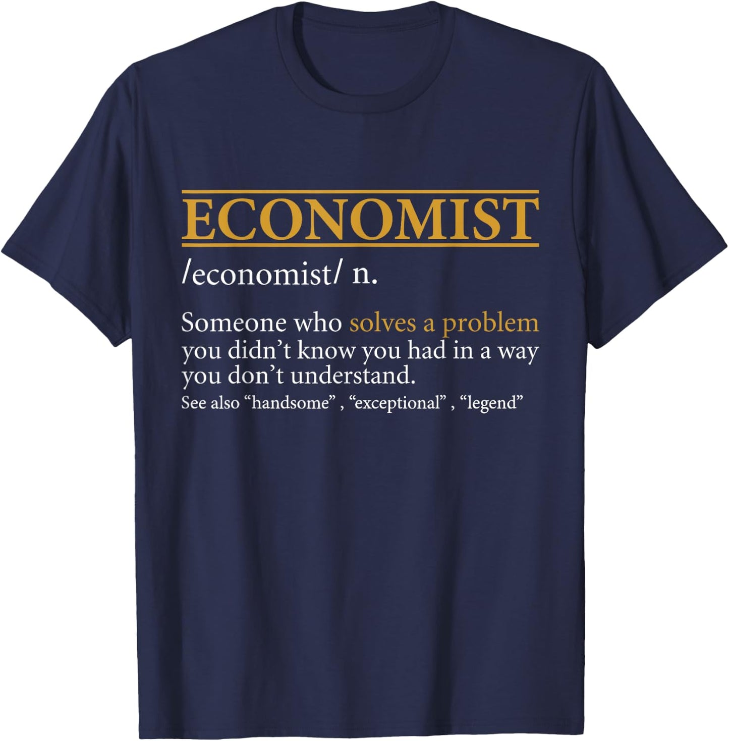 BBP Designs Men's Black Classic Fit ECONOMIST T-Shirt - T-Shirt | Navy