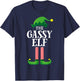 Gassy Elf Matching Family Group Christmas Party Pyjamas T-Shirt - T-Shirt | Navy