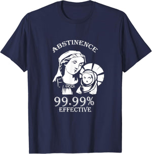 Abstinence 99.99% Effective Jesus funny Christmas Virgin T-Shirt - T-Shirt | Navy
