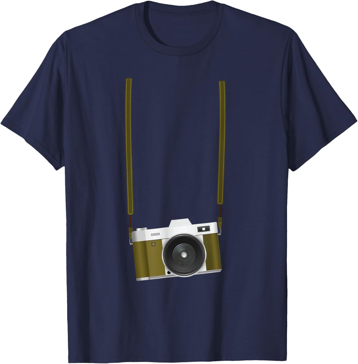 Fake Tourist Camera Design Holiday Vacation Photographer T-Shirt - T-Shirt | Navy