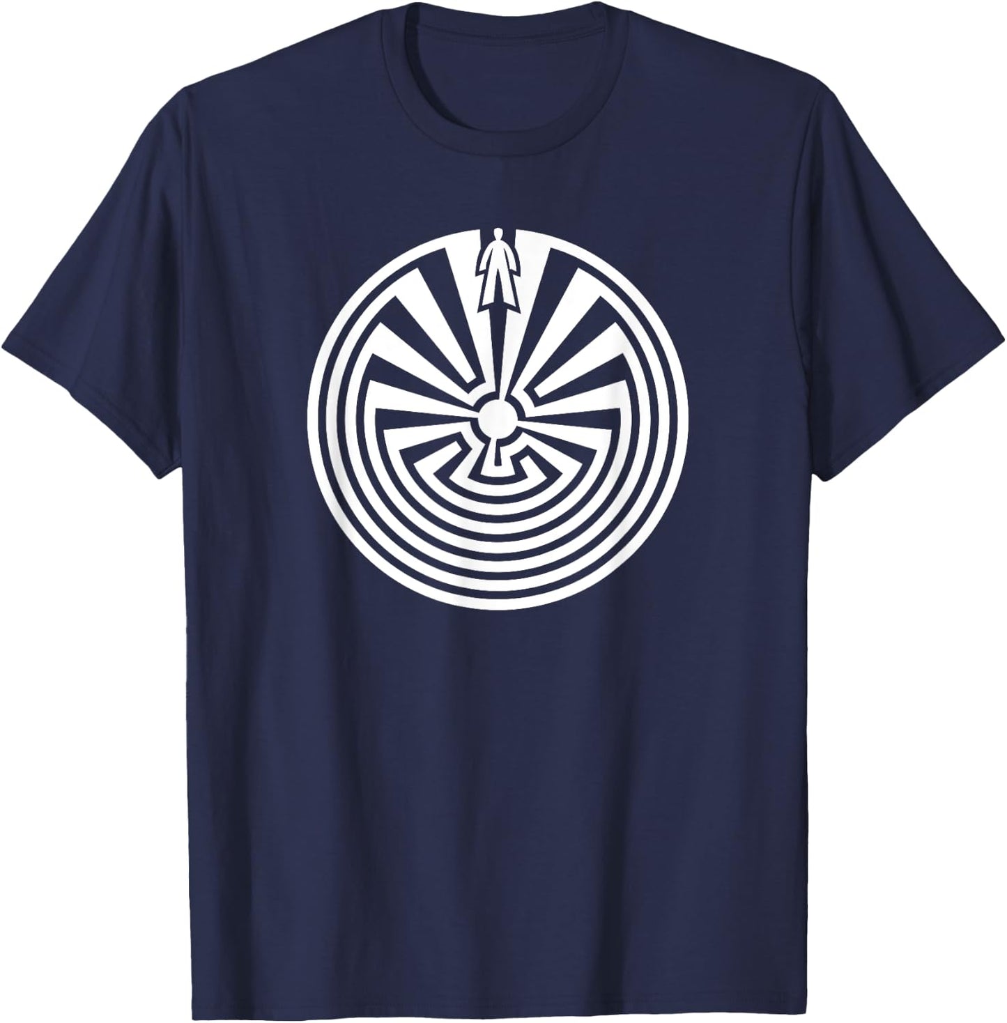 Man in the maze, journey through life, labyrinth, mythology T-Shirt - T-Shirt | Navy