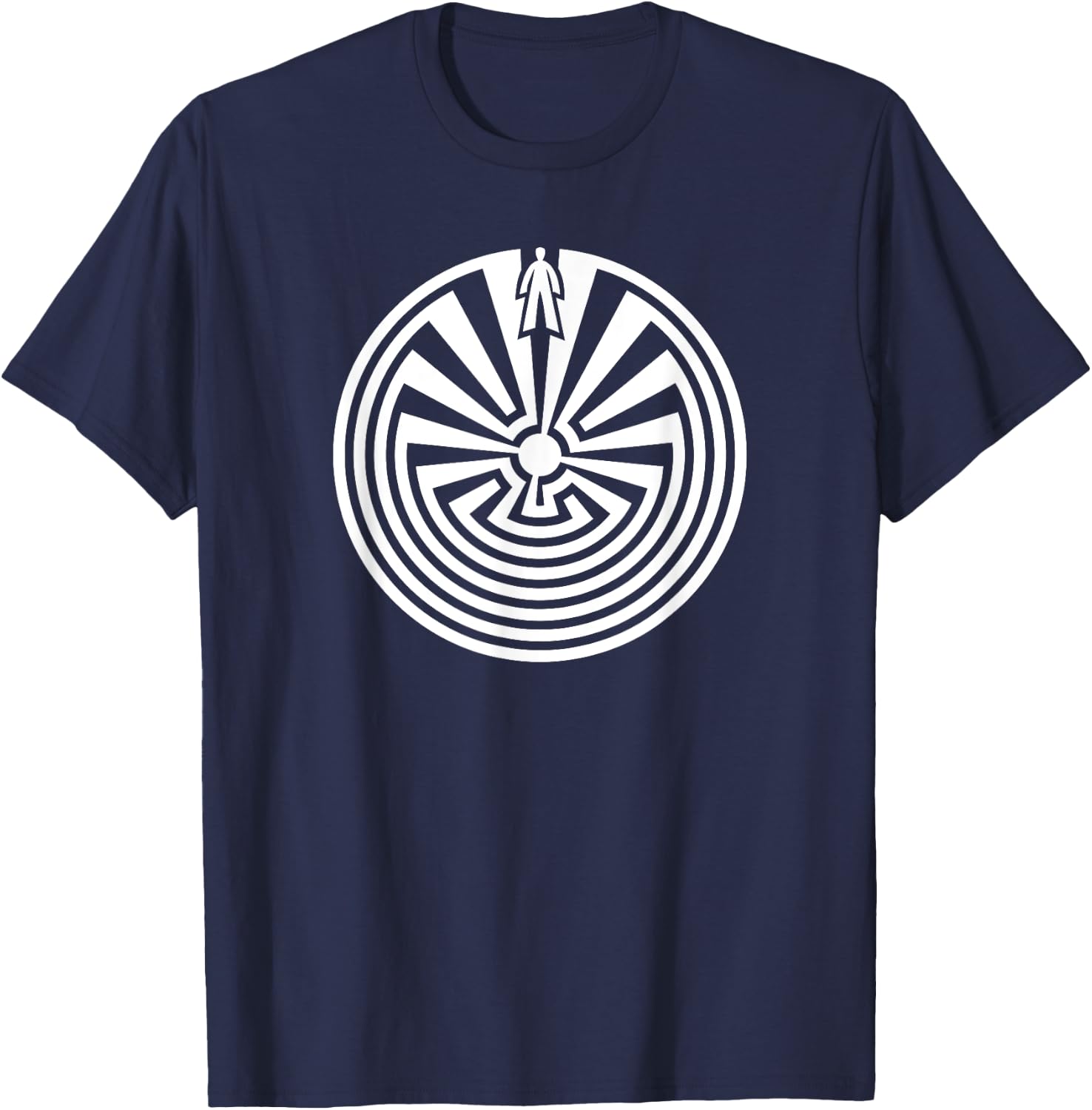 Man in the maze, journey through life, labyrinth, mythology T-Shirt - T-Shirt | Navy