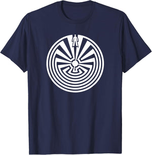Man in the maze, journey through life, labyrinth, mythology T-Shirt - T-Shirt | Navy