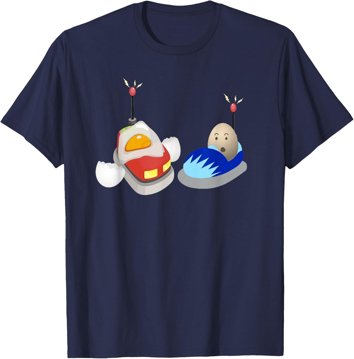 Eggs Bumper Funny Cars Food Humor Kids Man Cool T-Shirt - T-Shirt | Navy