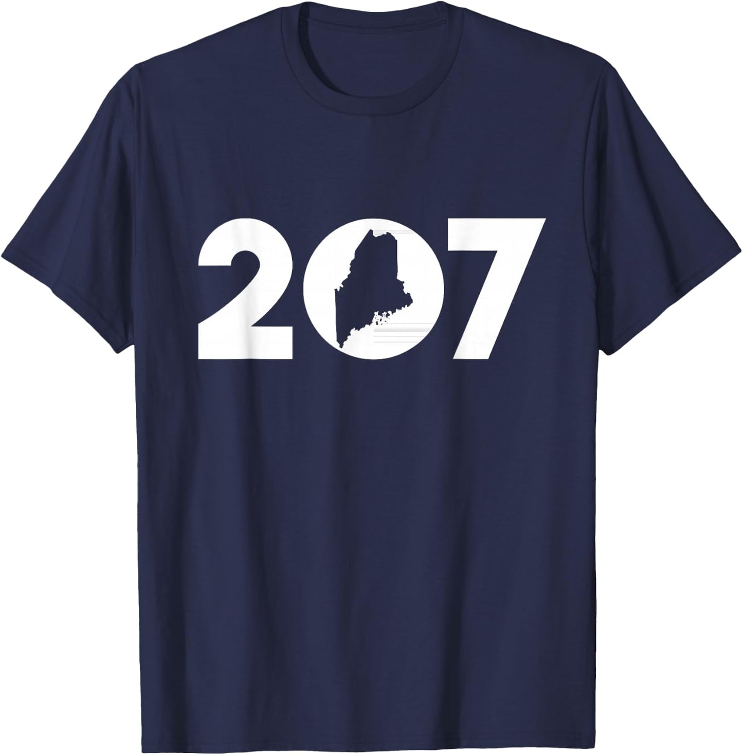Maine Map Inside The 207 Area Code Maine ME Pride Shirt T-Shirt - T-Shirt | Navy