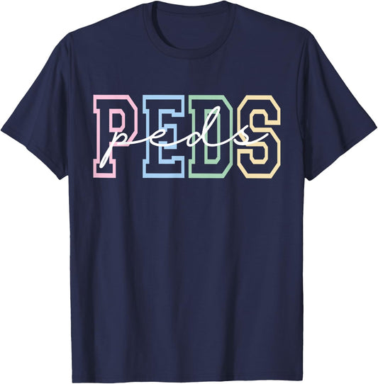 Women PEDS Classic Nurse Pediatric Professionals Nursing T-Shirt - T-Shirt | Navy