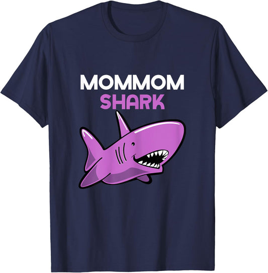 MomMom Shark Funny Family Mom-Mom T-Shirt - T-Shirt | Navy