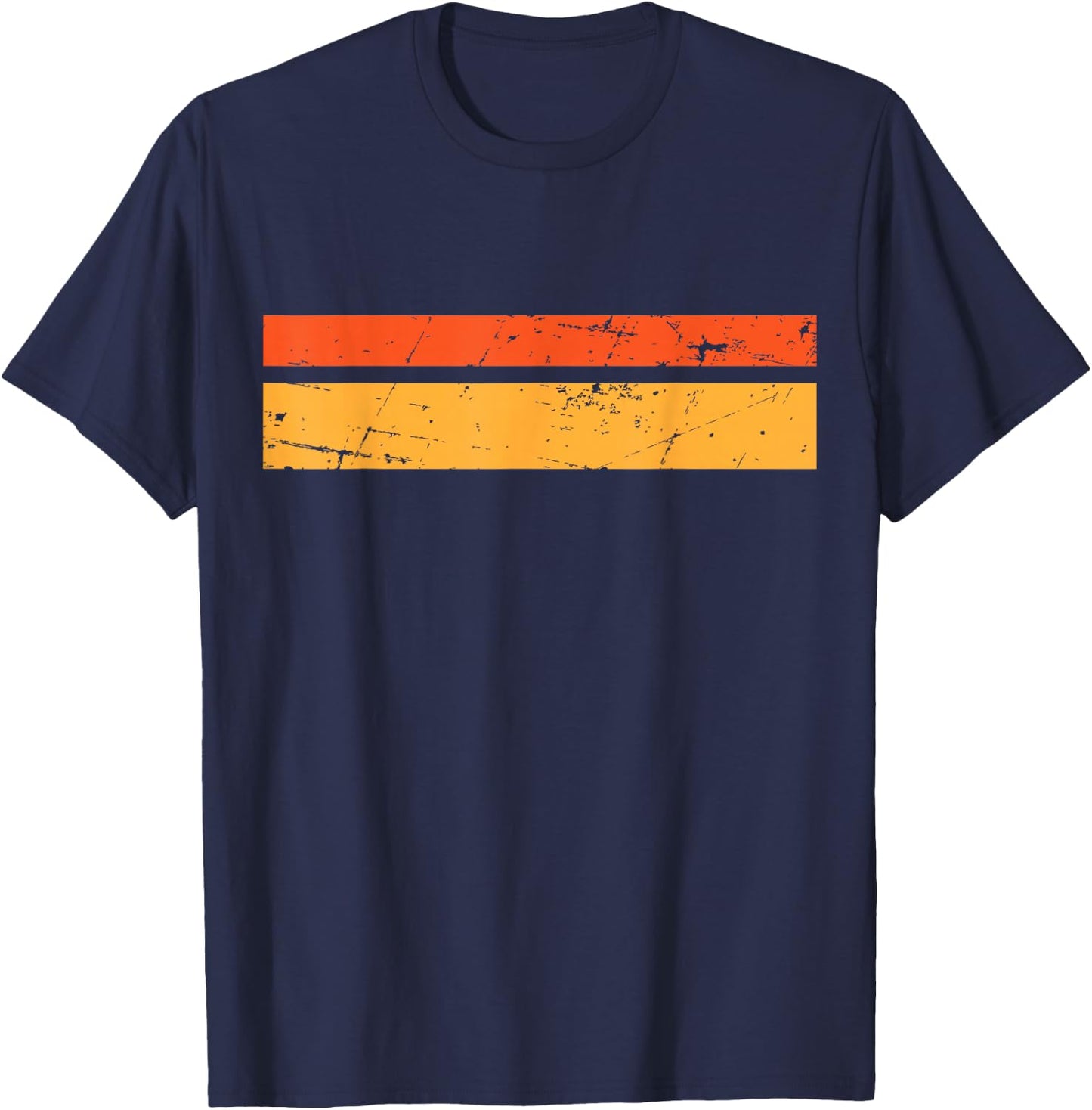 70s 80s Stripe T Shirt Distressed Cool Vintage Beach wear T-Shirt - T-Shirt | Navy