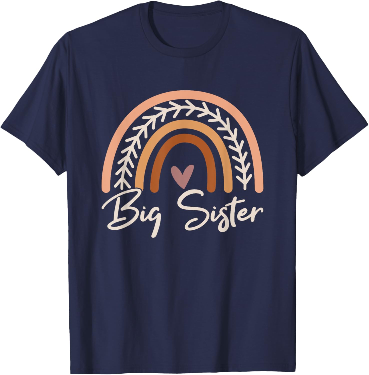 Big SIster Boho Rainbow Big SIster T-Shirt - T-Shirt | Navy