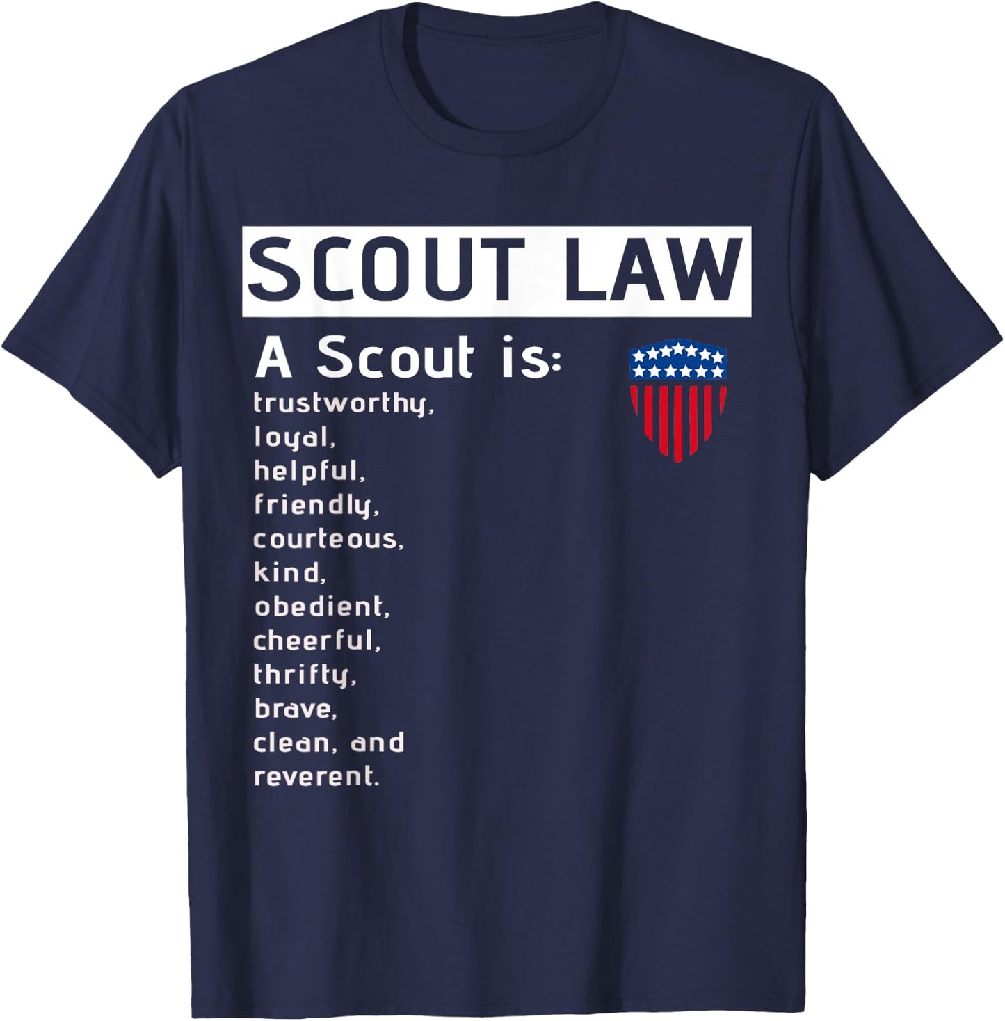 US America Flag Scouting for boys girls T-Shirt - T-Shirt | Navy