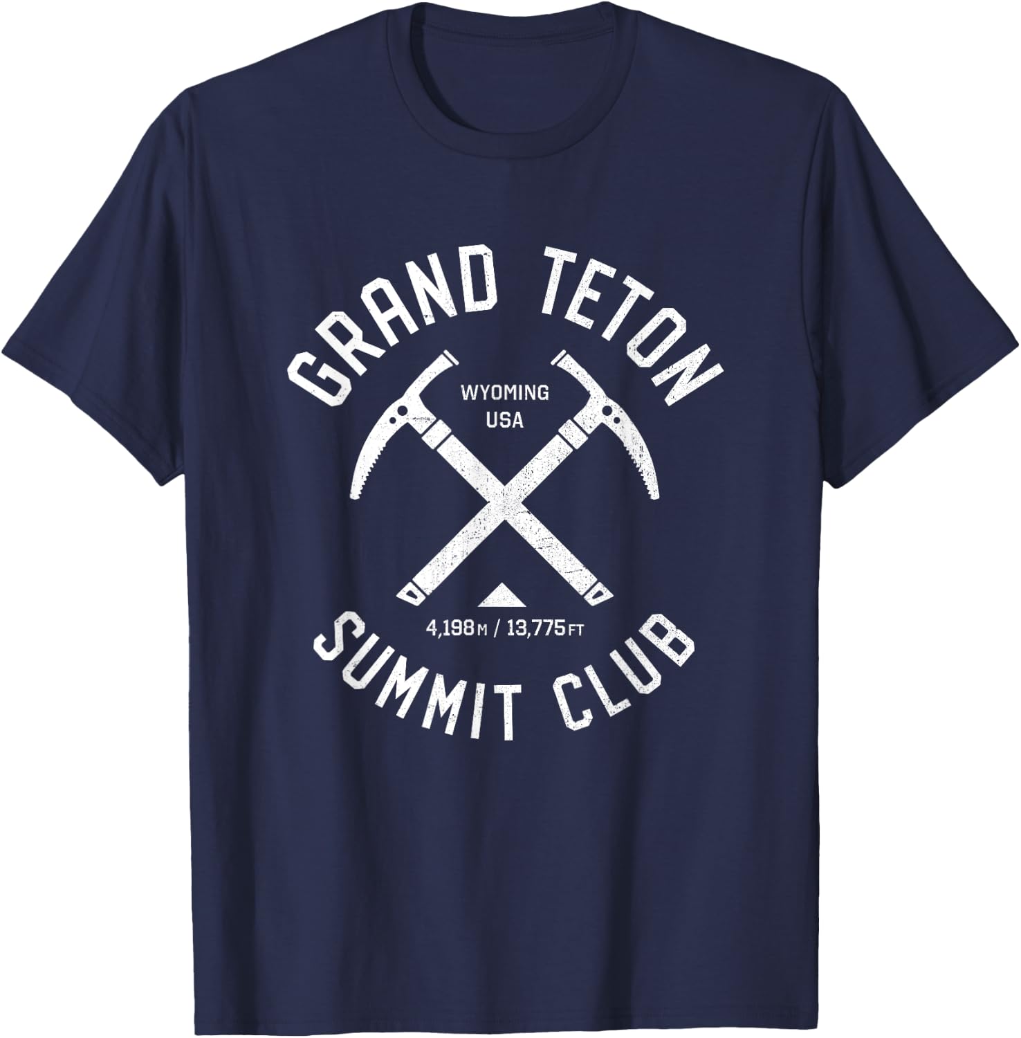 Grand Teton Summit Club | I climbed Grand Teton Wyoming T-Shirt - T-Shirt | Navy