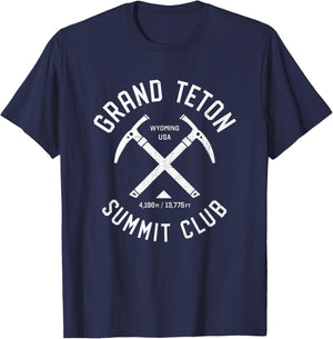 Grand Teton Summit Club | I climbed Grand Teton Wyoming T-Shirt - T-Shirt | Navy