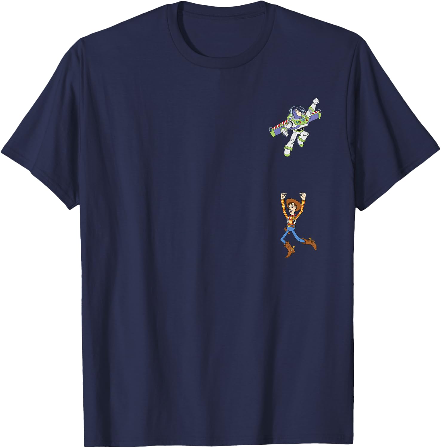 Disney Pixar Toy Story Buzz Lightyear Flying Woody Falling T-Shirt - T-Shirt | Navy
