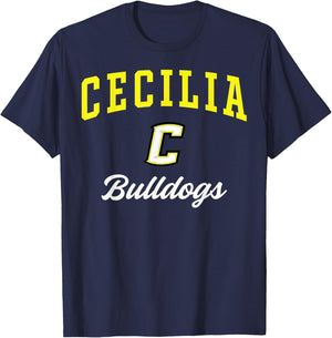 Cecilia High School Bulldogs C3 T-Shirt - T-Shirt | Navy