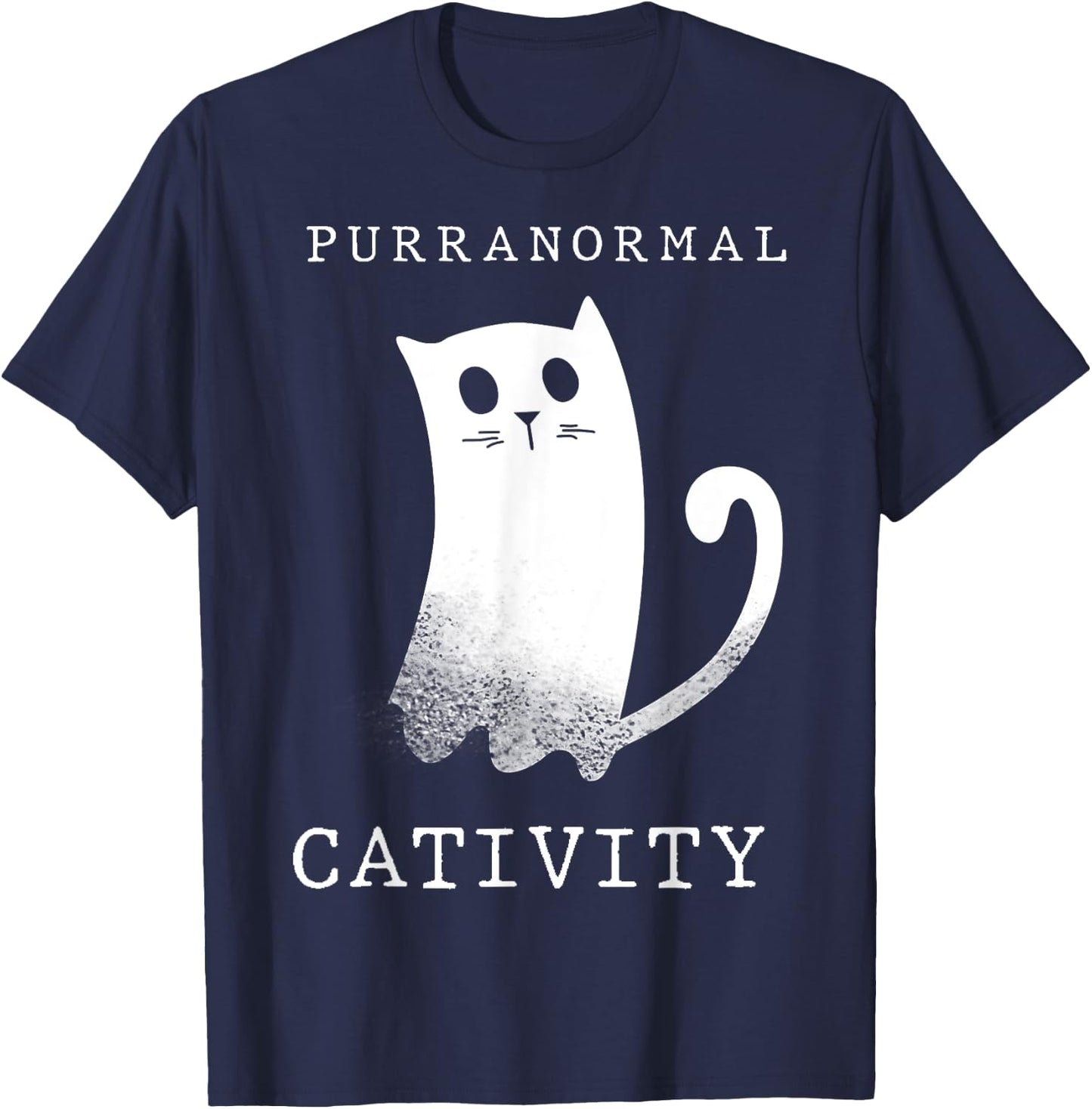 Purranormal Cativity Ghost Cat Shirt T-Shirt - T-Shirt | Navy