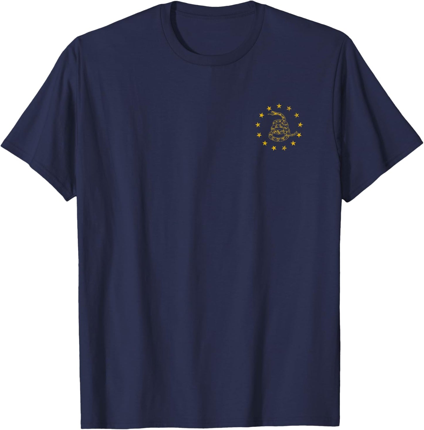 Vintage Gadsden Snake, Betsy Ross Flag - 13 Colonies Flag T-Shirt - T-Shirt | Navy