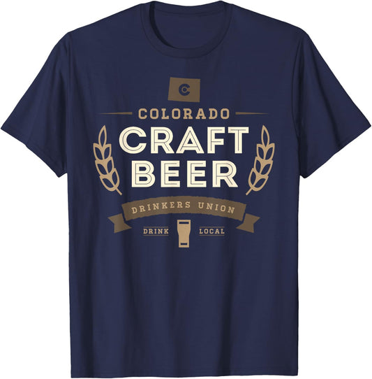 Drink Local Colorado Craft Beer Shirt IPA Gift - CO T-Shirt - T-Shirt | Navy