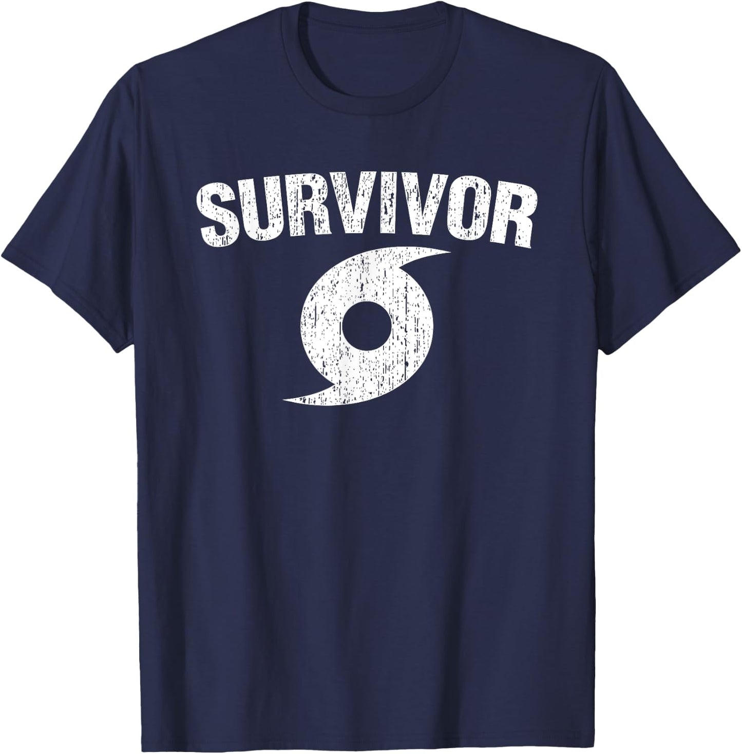 Hurricane Survivor Distressed T-Shirt - T-Shirt | Navy