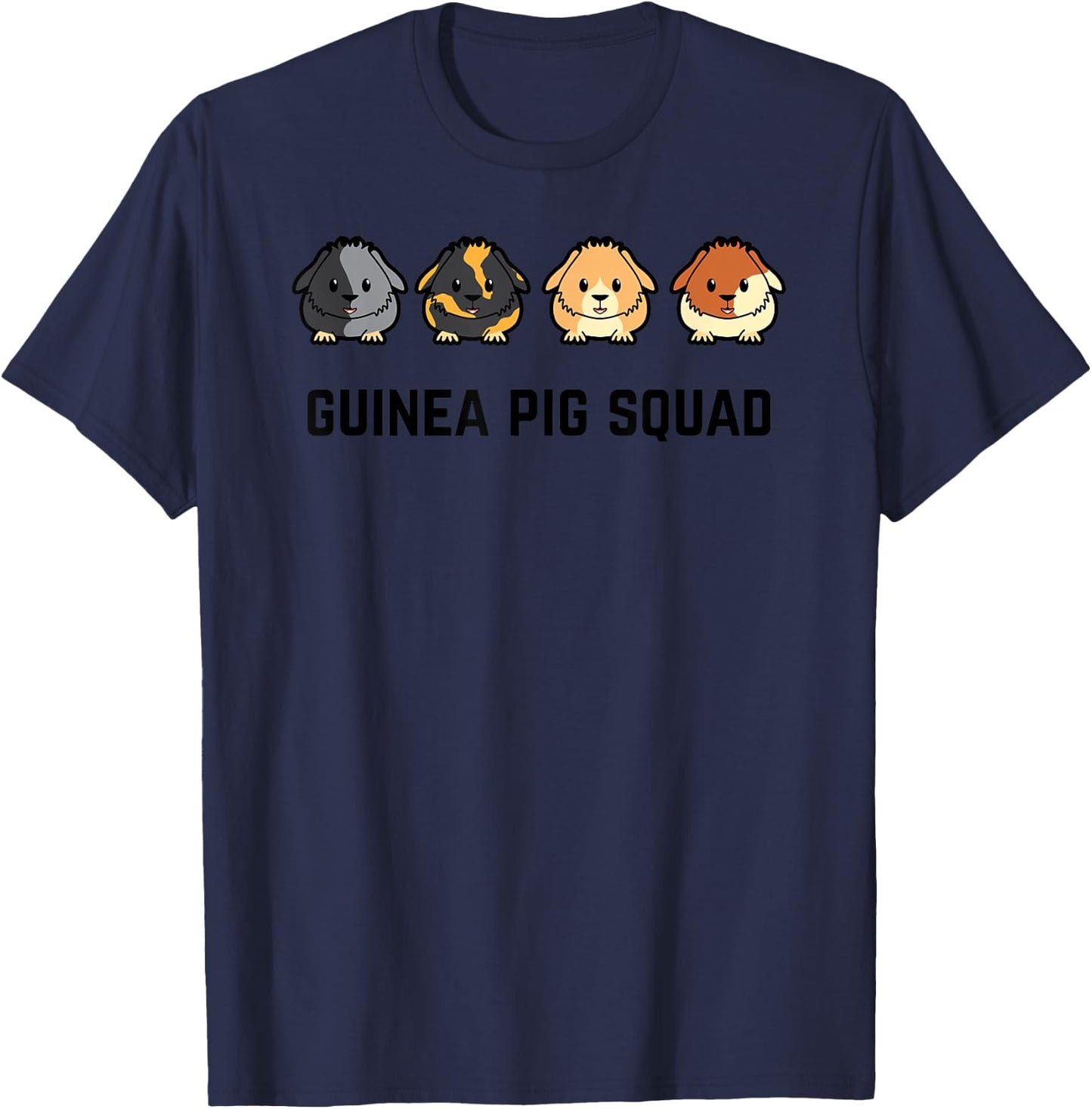 Cute Cavy Guinea Pig Rodent Team Squad T-Shirt - T-Shirt | Navy