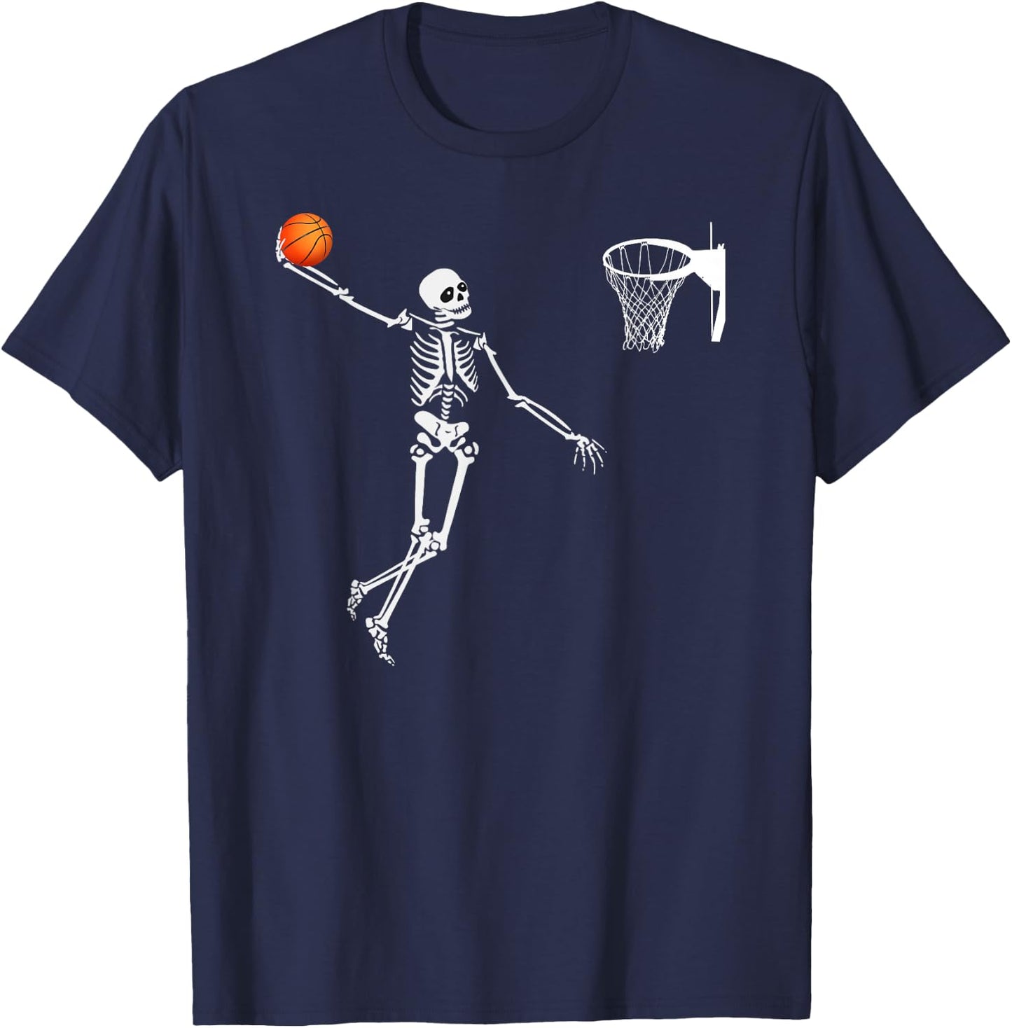 Basketball Skeleton Halloween Shirt Art-Dunking Skeleton T-Shirt - T-Shirt | Navy