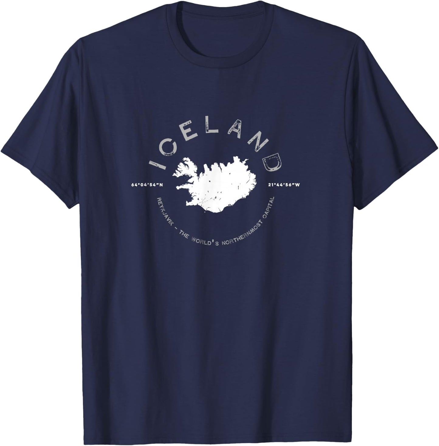 Iceland Graphic Vintage Retro T T-Shirt - T-Shirt | Navy