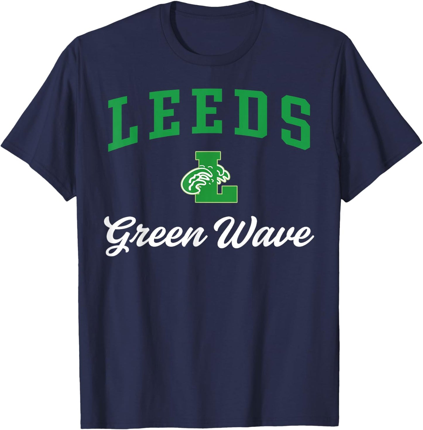 Leeds High School Green Wave C3 T-Shirt - T-Shirt | Navy