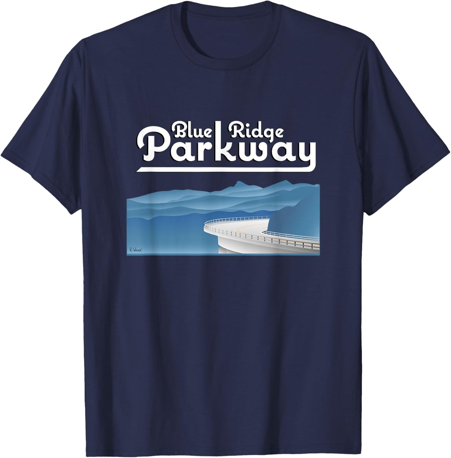 Blue Ridge Parkway through the Appalachian Mountains T-Shirt - T-Shirt | Navy