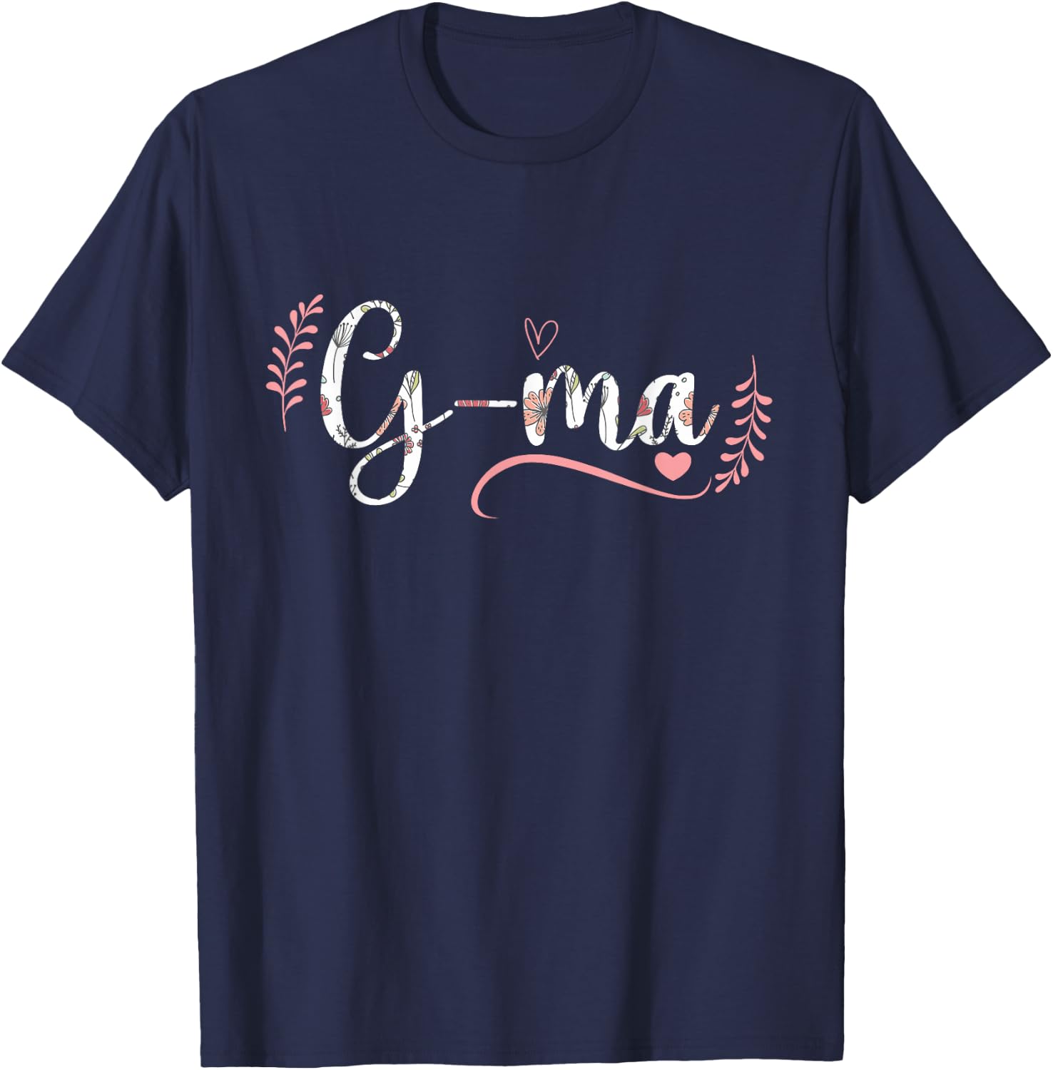 G-Ma Floral Grandma Christmas Mother's Day Grandparents T-Shirt - T-Shirt | Navy