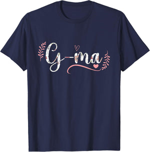G-Ma Floral Grandma Christmas Mother's Day Grandparents T-Shirt - T-Shirt | Navy