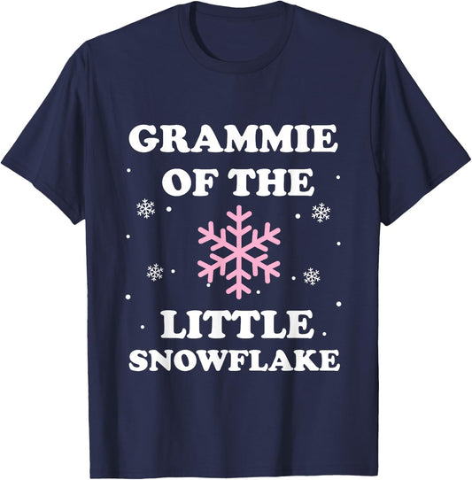 Grammie of the Little Snowflake Christmas Baby Shower Girl T-Shirt - T-Shirt | Navy