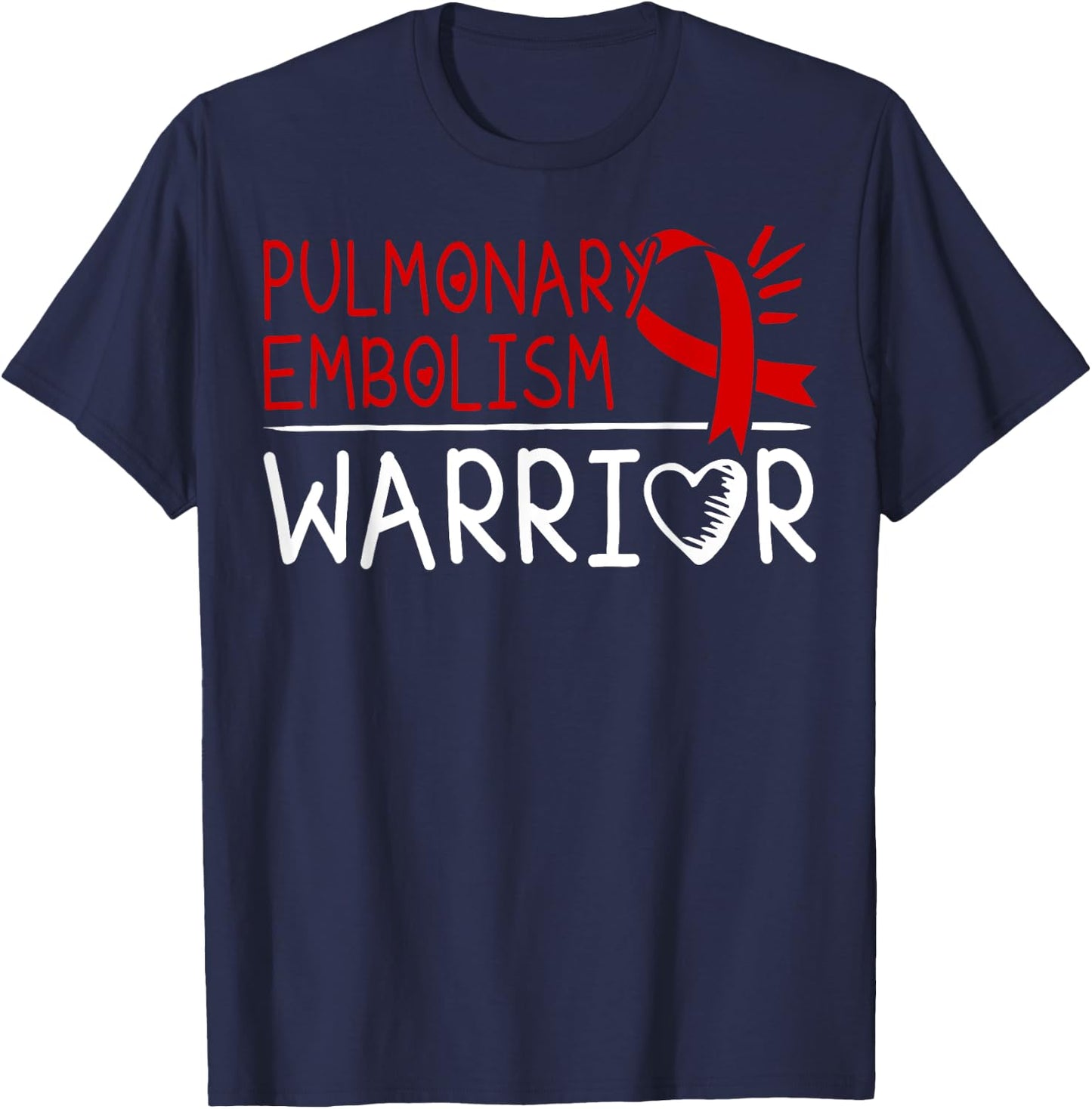 Red Ribbon Gift Pulmonary Embolism Patients T-Shirt - T-Shirt | Navy