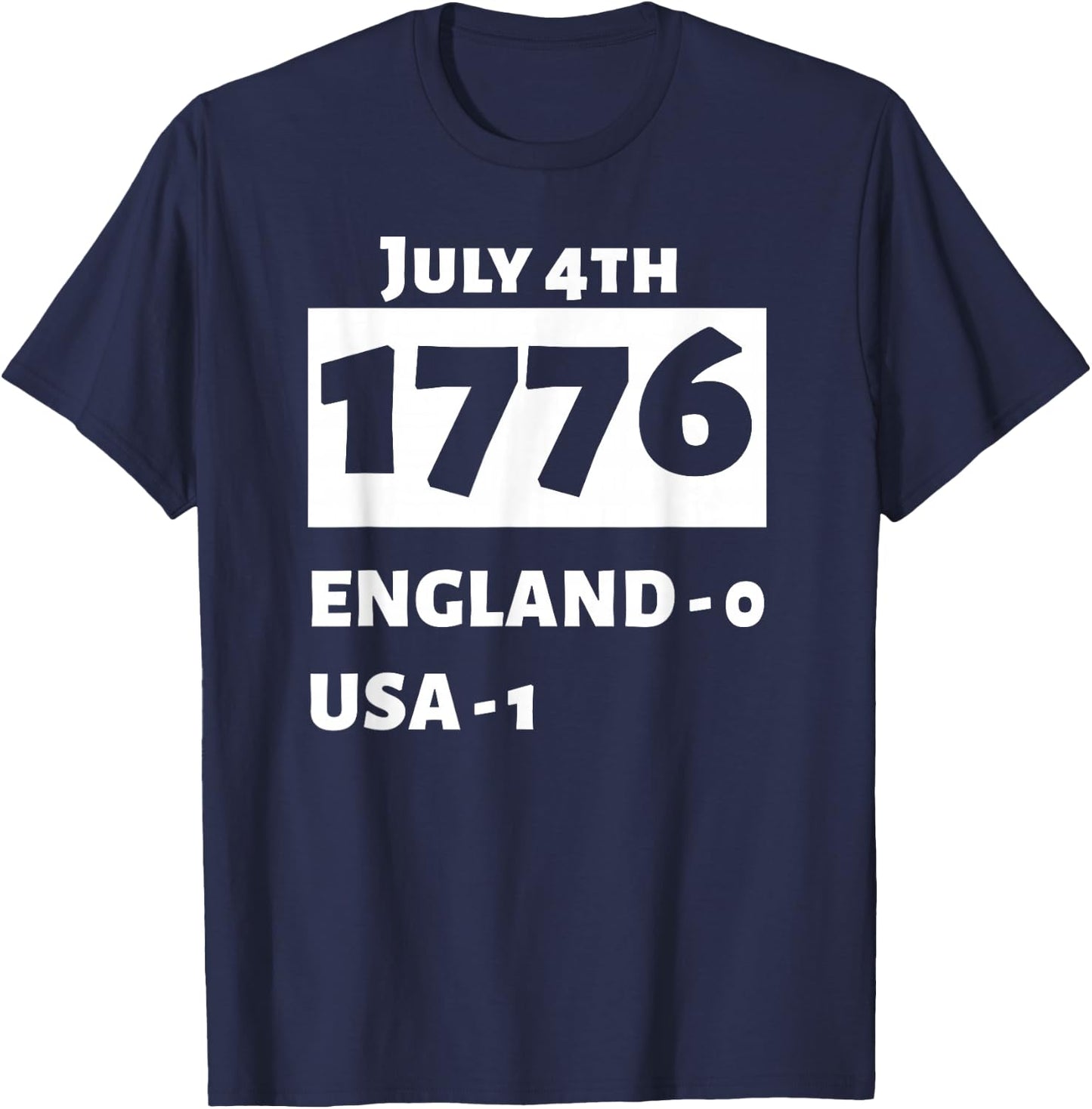 Patriotic for USA Fourth Of July 1776 Independence - Black, , Short Sleeve, Classic Fit, Small T-Shirt - T-Shirt | Navy