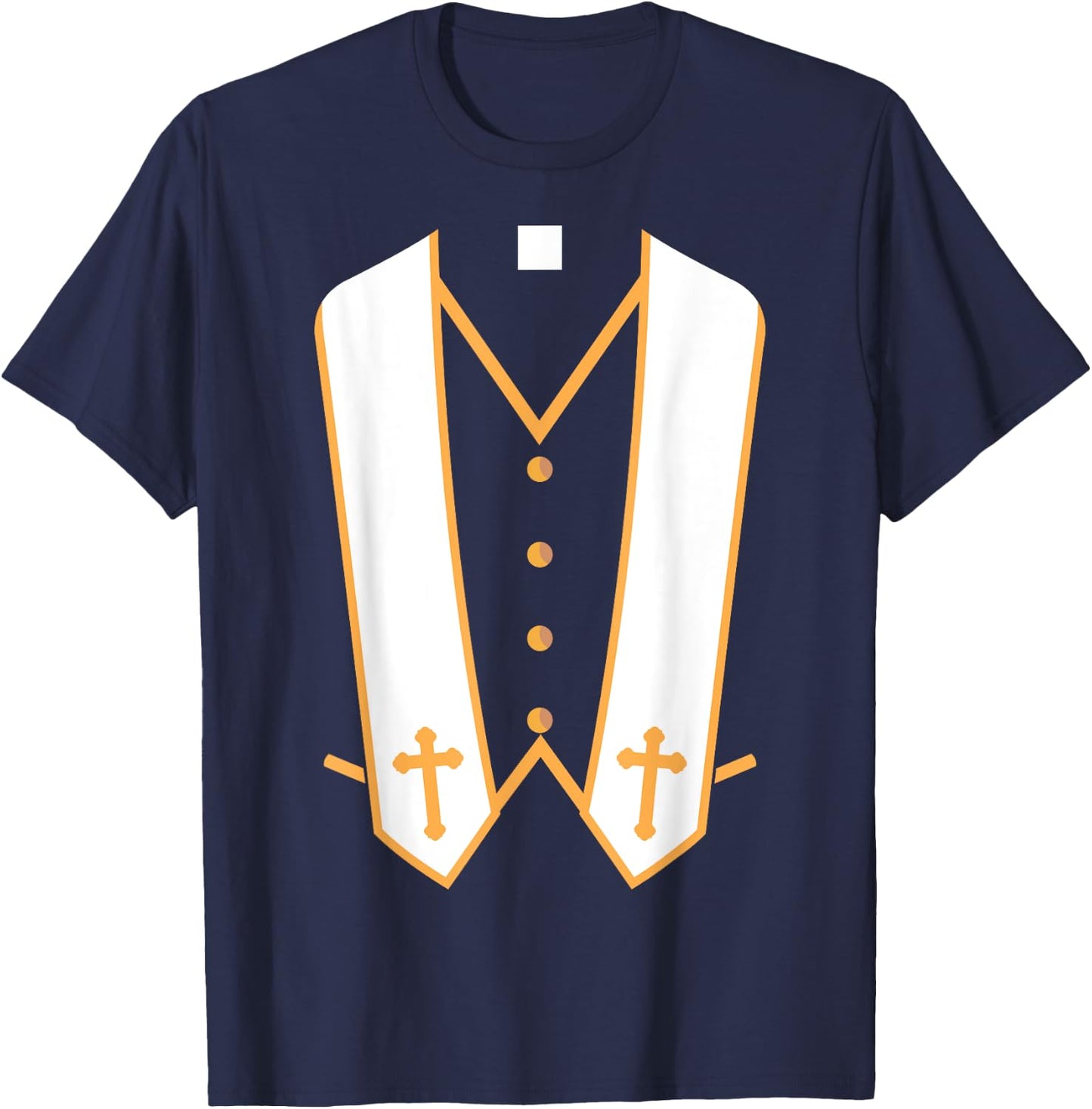 Priest Costume Halloween Shirt - Preacher Shirt T-Shirt - T-Shirt | Navy