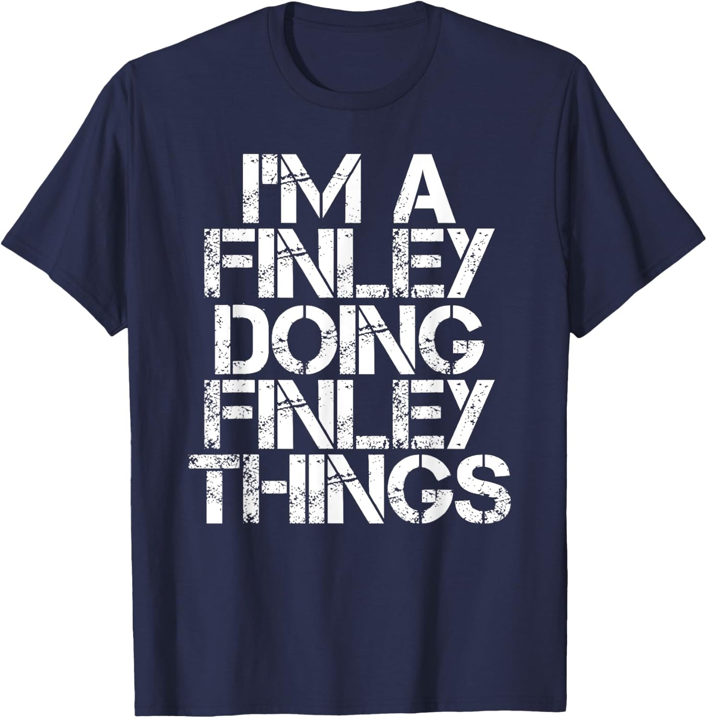 FINLEY Funny Surname Family Tree Birthday Reunion Gift T-Shirt - T-Shirt | Navy