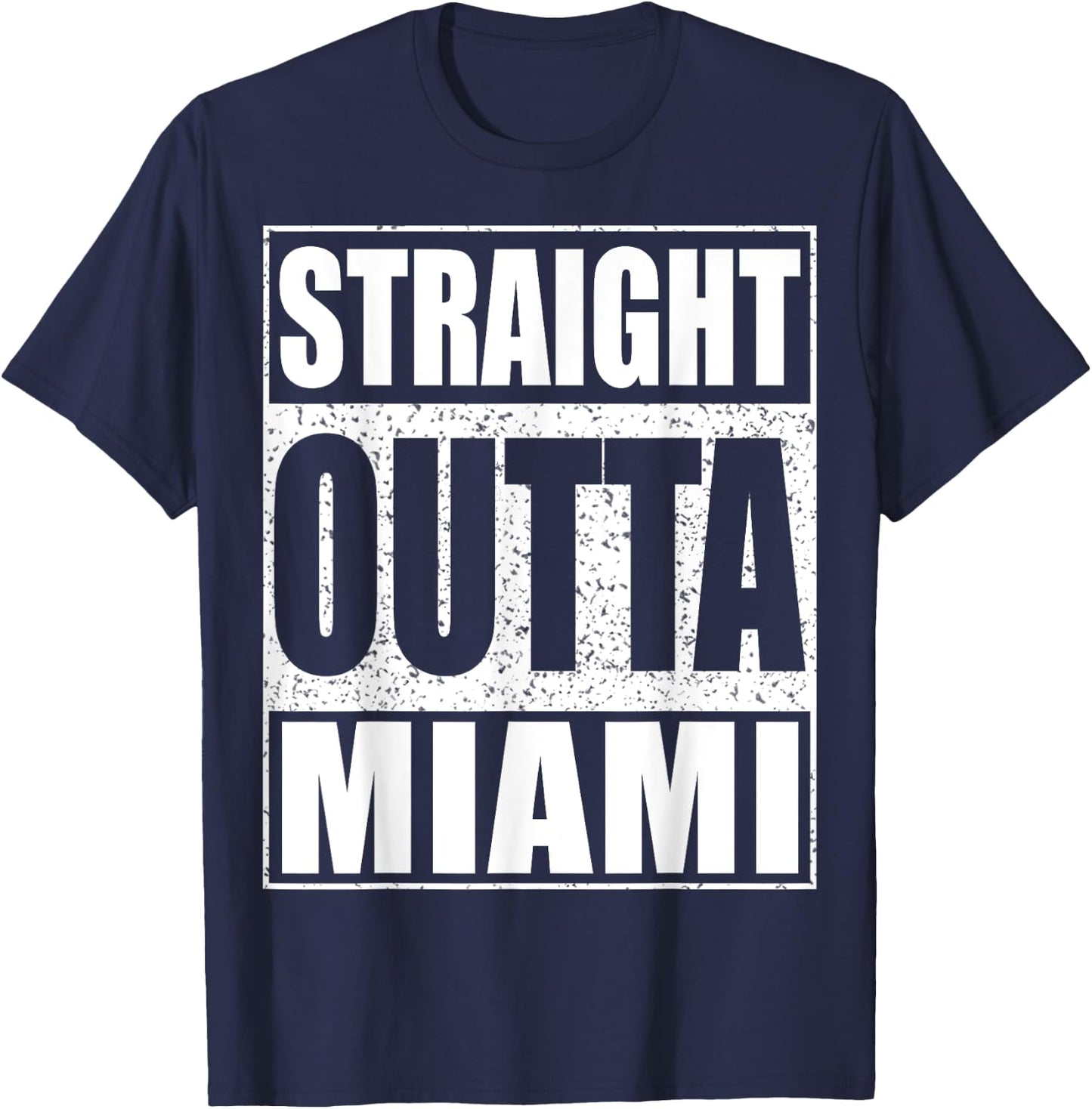 Straight Outta Miami Patriotic Florida Shirt T-Shirt - T-Shirt | Navy
