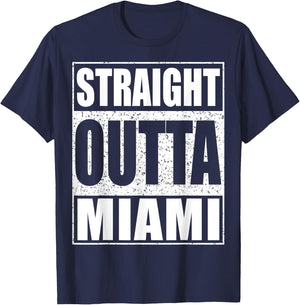 Straight Outta Miami Patriotic Florida Shirt T-Shirt - T-Shirt | Navy