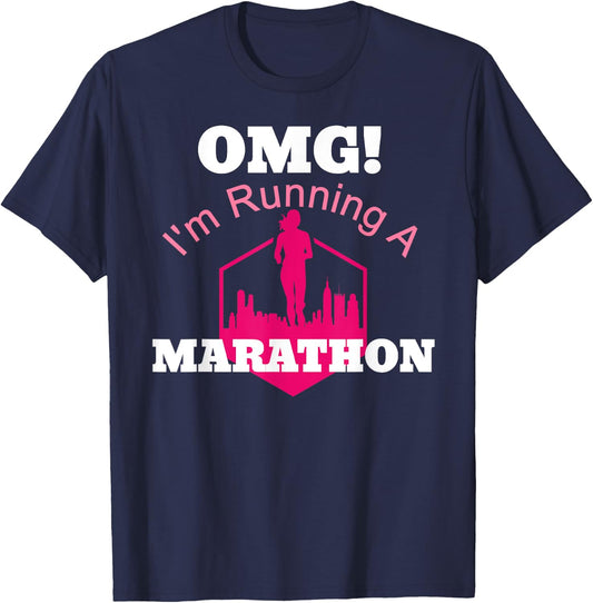 Marathon Running Girl 26.2 First Race Funny T-Shirt - T-Shirt | Navy