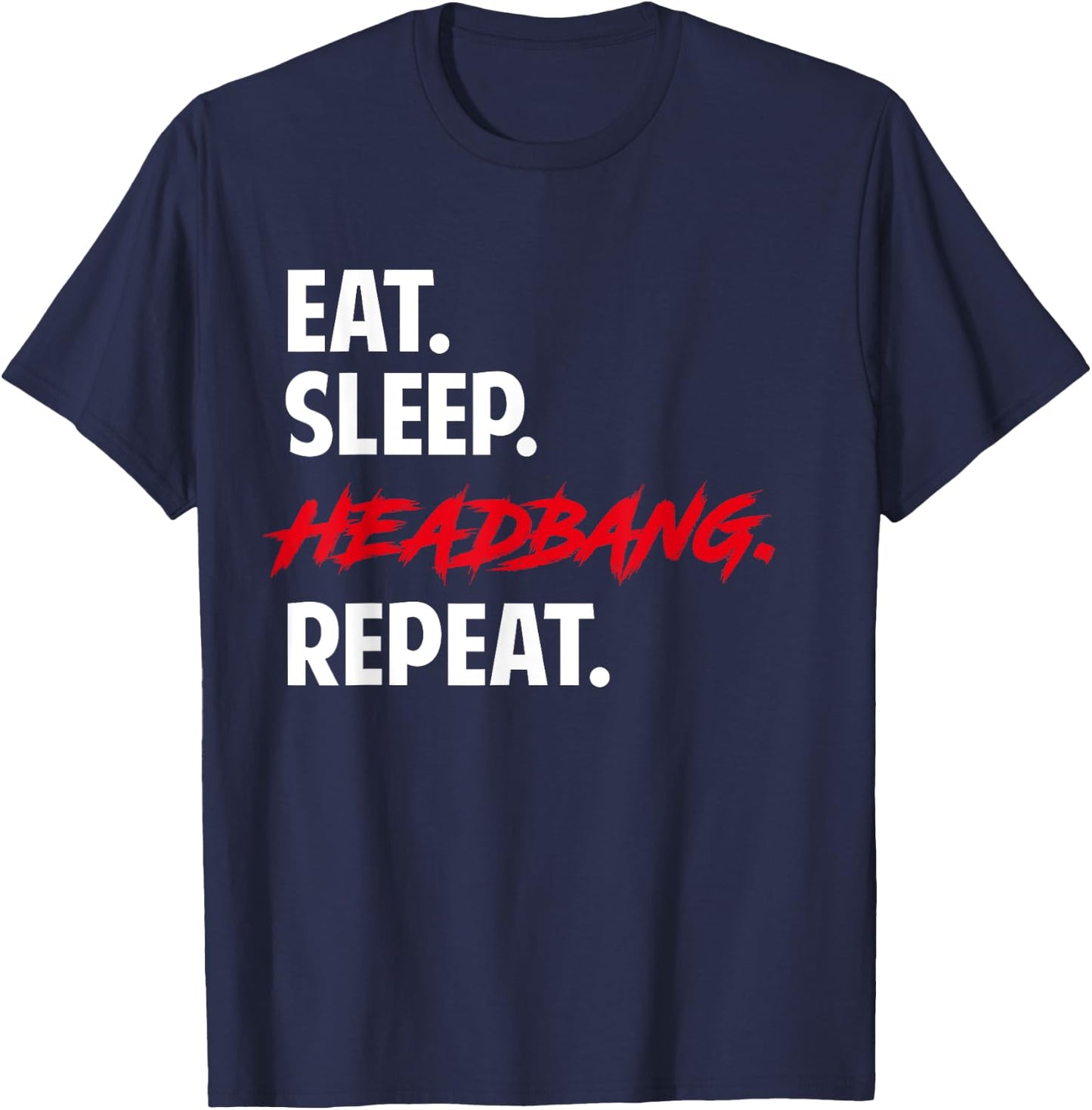 Funny Metal Hardrock Headbanger's Rock Music Festival T-Shirt - T-Shirt | Navy