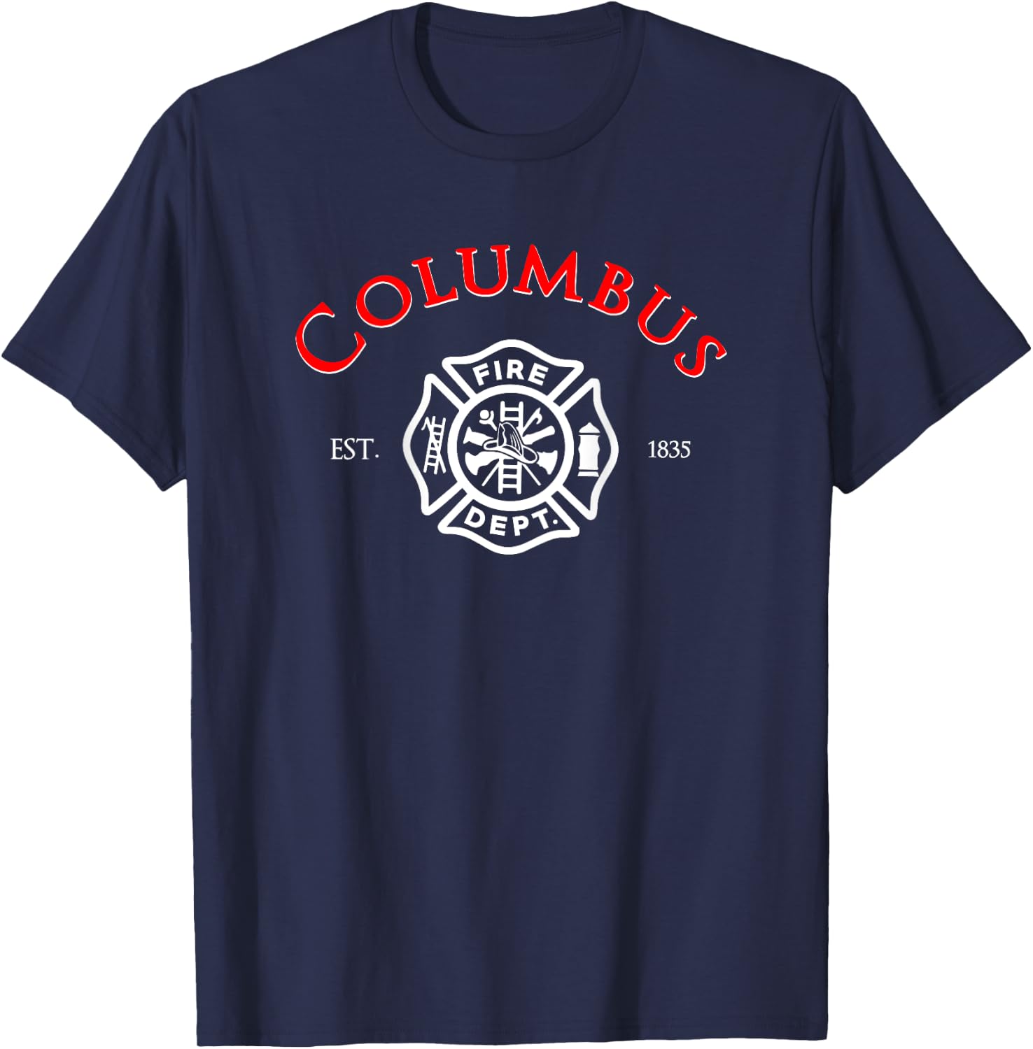 City of Columbus Fire Rescue Ohio Firefighter Duty T-Shirt - T-Shirt | Navy