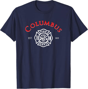 City of Columbus Fire Rescue Ohio Firefighter Duty T-Shirt - T-Shirt | Navy