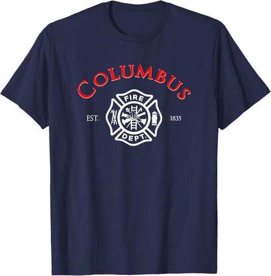 City of Columbus Fire Rescue Ohio Firefighter Duty T-Shirt - T-Shirt | Navy
