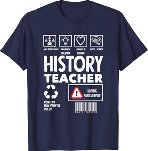 Funny History Teacher T-Shirt - T-Shirt | Navy